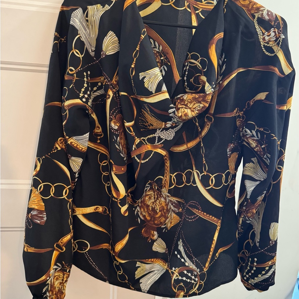 Elegant Black and Gold Women's Top